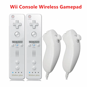 1 pair with Nunchuck Controller Set Motion Plus Remote Controller Wii Remote Controller Gamepad for Nintendo Wii Games Control