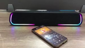 Multimedia 5.0 Speaker Bluetooth Soundbar RGB LED Light Computer TV Phone TF 360° Stereo Surround Wireless Bluetooth Speaker Sound Bar GS8 RGB Rhythm Light