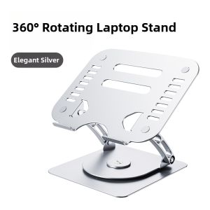 Earise | Adjustable Notebook Cooler Stand Base Bracket 360 Degree Rotating Lifting Foldable Silent Large Fan Cooling Gaming Laptop Computer Support Bracket