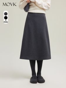 MOVK | Chân Váy Bút Chì A-line Cao Cấp Mới Thu Đen Co Dãn Slim Fit