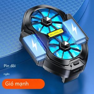 Quạt Làm Mát Trò Chơi Di Động Có Thể Sạc Lại Bộ Tản Nhiệt Kẹp Kép Gió Lớn Cho Điện Thoại Thông Minh Thiết Kế Kẹp Lưng Mini Kèm Theo Pin