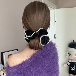 Velvet Hair Ties Womens Elegant Pearl Hair Accessories Spring Summer Fashionable Korean Style Fresh out New 2023