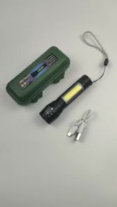 XIWANGFire | Mini Portable LED Flashlight USB Rechargeable Pocket Light with Built-In Battery Fixed Focus Zoomable Camping & Searching Lanter