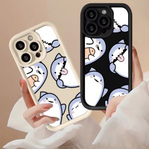 Compatible with iphone 14 Pro Max Phone Cute little shark  12 13 14 15 11 Pro Max Casing silicone xr xs Max 7 8 Plus