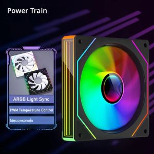 พัดลมระบายความร้อนเคสคอมพิวเตอร์ Power Train PRISM 7 PRO ขนาด 120 มม. 4PIN PWM ARGB เงียบ สำหรับระบายความร้อน CPU 12V ปริมาณลม 56.8CFM/600-1500RPM