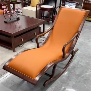 Modern Simplicity Style Rocking Chair Luxury Wooden Recliner Sofa Bed Balcony Nap Chair Adult Furniture Frame Structure
