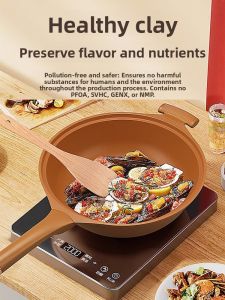 CMGF | Non-stick Clay and Zeolite Frying Pan for Home Use with Smokeless and Low Pressure Function Suitable for Induction and Gas Stoves