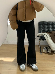 Slimming High Waist Bell Bottom Jeans Elastic plus Size Womens Wide Leg Pants Loose Fit Long Trousers Anti-Wrinkle Denim