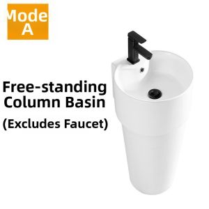 Outdoor All-in-one Ceramic Sink for Small Spaces