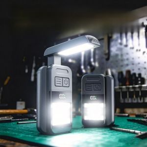 New Mini Flashlight Super Bright Rechargeable Foldable Multifunctional Inspection Light with Red Blue Warning for Outdoor