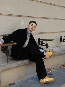 สไตล์ชุดทำงานย้อนยุค หลวม ทรงขาตรง ผ้าลูกฟูก กางเกงลำลอง วินเทจสวมใส่สบาย กางเกงขายาว สำหรับผู้ชาย ฤดูใบไม้ร่วง แฟชั่นตามฤดูกาล