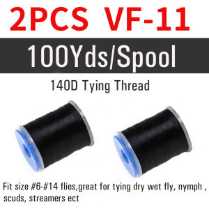 2pcs 140D Floss Fly Tying Thread for #6~#14 Dry Wet Nymphs Streamers Tying Material Thread Fix Bobbin Holder Fly Tying Tool