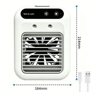 Mini Mute Air Conditioning Fan Portable Desktop Air Cooler with Humidification USB Rechargeable for Household Home Office