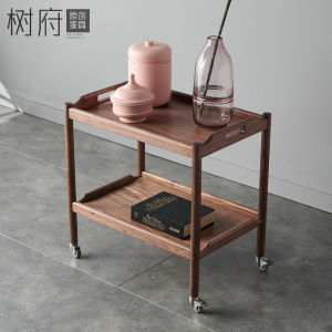 โต๊ะข้างโซฟาไม้เนื้อนุ่มสไตล์ยุโรปแบบเคลื่อนที่ได้ โต๊ะเล็กสำหรับห้องนั่งเล่น โต๊ะกาแฟ โต๊ะไม้เนื้อนุ่ม โต๊ะไม้เนื้อสีดำ