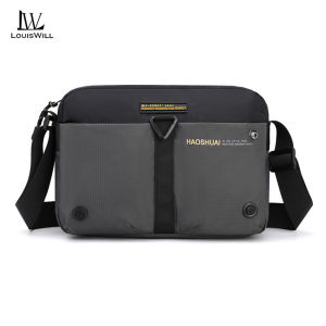 LouisWill Fashion Men Bag Shoulder Bag Nylon Cross Body Bag Casual Messenger Bag Multiple Pocket Large Capacity Waterproof Lightweight Casual Sport Street Bag for Travel Outdoor