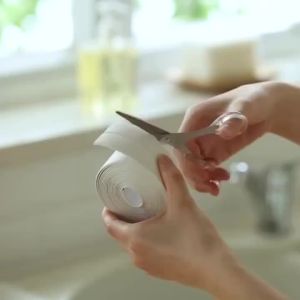Home bathroom PVC self-adhesive leak proof and mildew proof bathroom seam waterproof sealing tape white edge protective tape