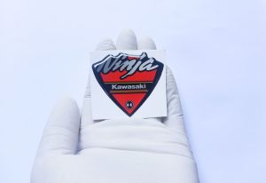 Emblem sticker Motor timbul Kawasaki Ninja Merah