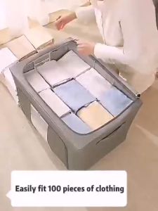 100L/72LFolding Stackable Steel frameOxford Cloth Quilt Pillow Toys Closet storage box organizer