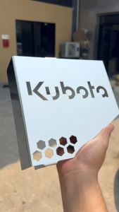 ฝาครอบกรองน้ำมัน สแตนเลสเงา ลาย Kubota สำหรับรถไถคูโบต้า