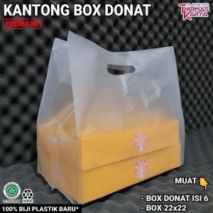Kantong Plastik untuk Box Donat isi 6 Polos Kresek HD Dus Bolu Brownis