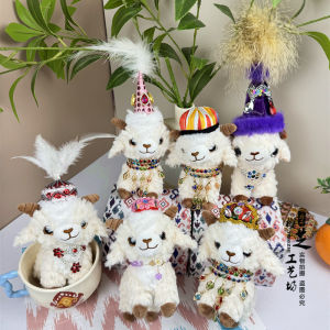 Tourist Souvenir Cute Lamb Baby Plush Toy with National Character Hat Creative Gift Hanging Ornament from Xinjiang China
