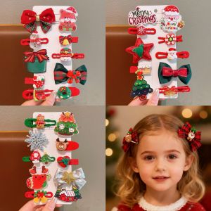 New Christmas Hair Clip Headwear Edge Clip Cross-Border Christmas Style Hair Accessory Set Childrens Santa Claus Hair Card