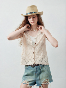 Toyouth | Đồ Knit Mùa Hè Tay Ngắn Có Ren Cảm Giác Như Vải Lanh Mới