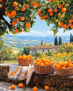 KAYOU | DIY Oil Painting By Numbers Kit  Orange Trees Acrylic Paint By Numbers Diy Numbers Painting Art on Canvas By Numbers