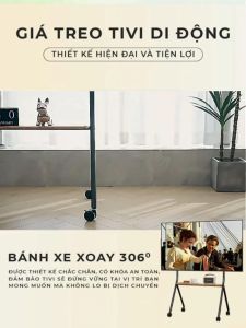 Giá treo tivi di động 32-80 INCH kệ treo tivi có bánh xe di chuyển khung thép phủ sơn chắc chắn - GM189