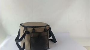 Xô Gấp Bằng Nhựa PVC Di Động Dùng Cho Cắm Trại Câu Cá Và Rửa Trái Cây Có Túi Lưới - Xô Giải Trí Ngoài Trời