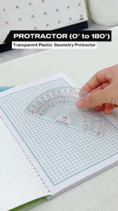 FCI Protractor 0°-180° Transparent Flexible Protractor Durable Measuring Tool for School Supplies Stationery and Office Use (Sold per piece)