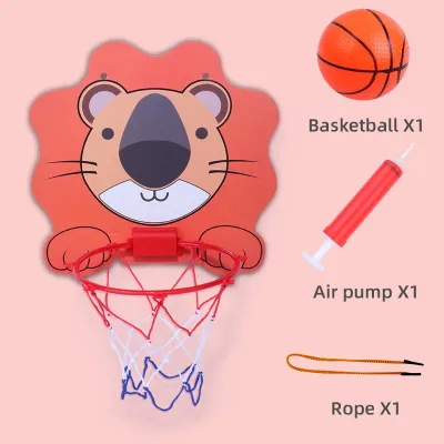 Montessori Mini Basketball Hoop Indoor Garden Toys Boy Basketball Outdoor Sport Games ToysAdjustable Height Space-Saving