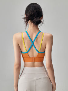 Fitness Girl One-Piece Sports Underwear Beautiful Back Gathered Outdoor Yoga Tank Top Shockproof Pilates Running Bra