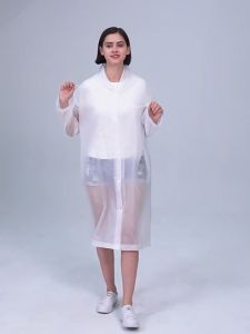 (ASLI EVA) Jas Hujan EVA Ponco Poncho Terusan Kalong Mantel Kancing Eva Peva Vinyl Motor Sepeda Jalan Cewek Cowok Eva Tebal Transparan