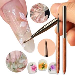 Soft Nylon Wood Handle Watercolor Nail Brush DIY Nail Art Liner Brush Stripes Flower Butterfly Painting Drawing Manicure Tools