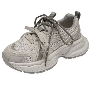 Agsdon | Thick-soled Platform Dad Shoes for Women Grey