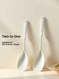 Heat Resistant Silicone Long Handled Cooking Spatula Non-Stick Pan Special Use Stir-Fry Spoon Soup Spoon Food Grade