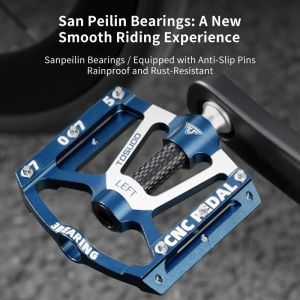 TOSUOD 3 Bearing Aluminum Bike Pedals CNC Non-slip Pins Rust Resistant Flat Pedals for MTB Road Bicycle
