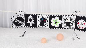 Baby Soft Cloth Book Black and White High Contrast Sensory Toys Early Education Toddlers Sensory Activity Fabric Book for Babies