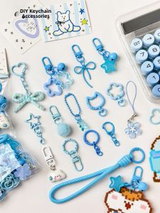 YIRANJIA | Cute Blue and Pink DIY Keychain Charm Set