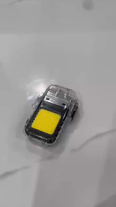 IQONICA Transparent Waterproof Electric Lighter with COB LED Flashlight USB Rechargeable Outdoor Lamp