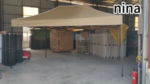 Foldable Outdoor Tent 3x4.5M Heavy Duty Retractable Tent Waterproof Canopy Gazebo Tent with Side Wall KHAKI