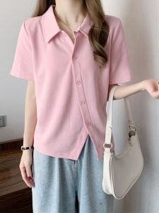 Plus Size Fat Girl Fashion Apparel: Diagonal Buckle Casual Shirts & Plus Size Summer Fashion