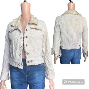 Corduroy polo jacket crop top for women