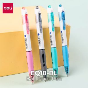 Deli Ballpoint Pen / Bolpoin Pulpen 0.7mm Tinta Biru Isi 12 pcs Penulisan Halus Pegangan Nyaman EQ18