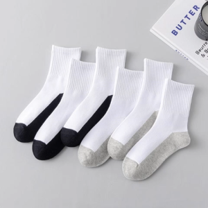 5/10pairs grey and black socks for women simple breathable cotton Suitable for formal occasions