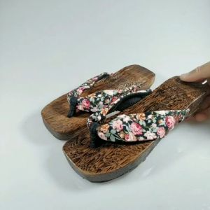 cos summer style womens kimono wooden clogs Chinese style slippers wooden board shoes man-made wooden