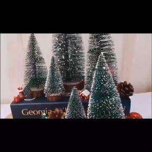 BIN LU 25cm/30cm Small Christmas Tree For Table Snowflakes Decoration Mini Christmas Tree With Light Tabletop Christmas Decorables Snow Christmas Tree Ornaments Tabletop Christmas Tree Tower Xmass Decoration Sale Small Xmass Tree Miniature Christmas Tree