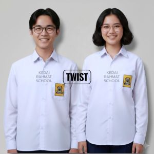 Baju Sekolah SMP MTS Bahan Twist Licin Lengan Panjang Jumbo Big Size Martin