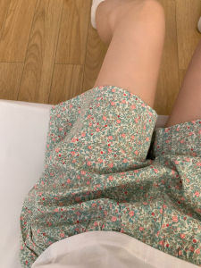 Sinbounboun Summer Floral Print Casual Shorts Womens High Waist Flattering Straight Leg Pants Versatile Comfortable Sleepwear